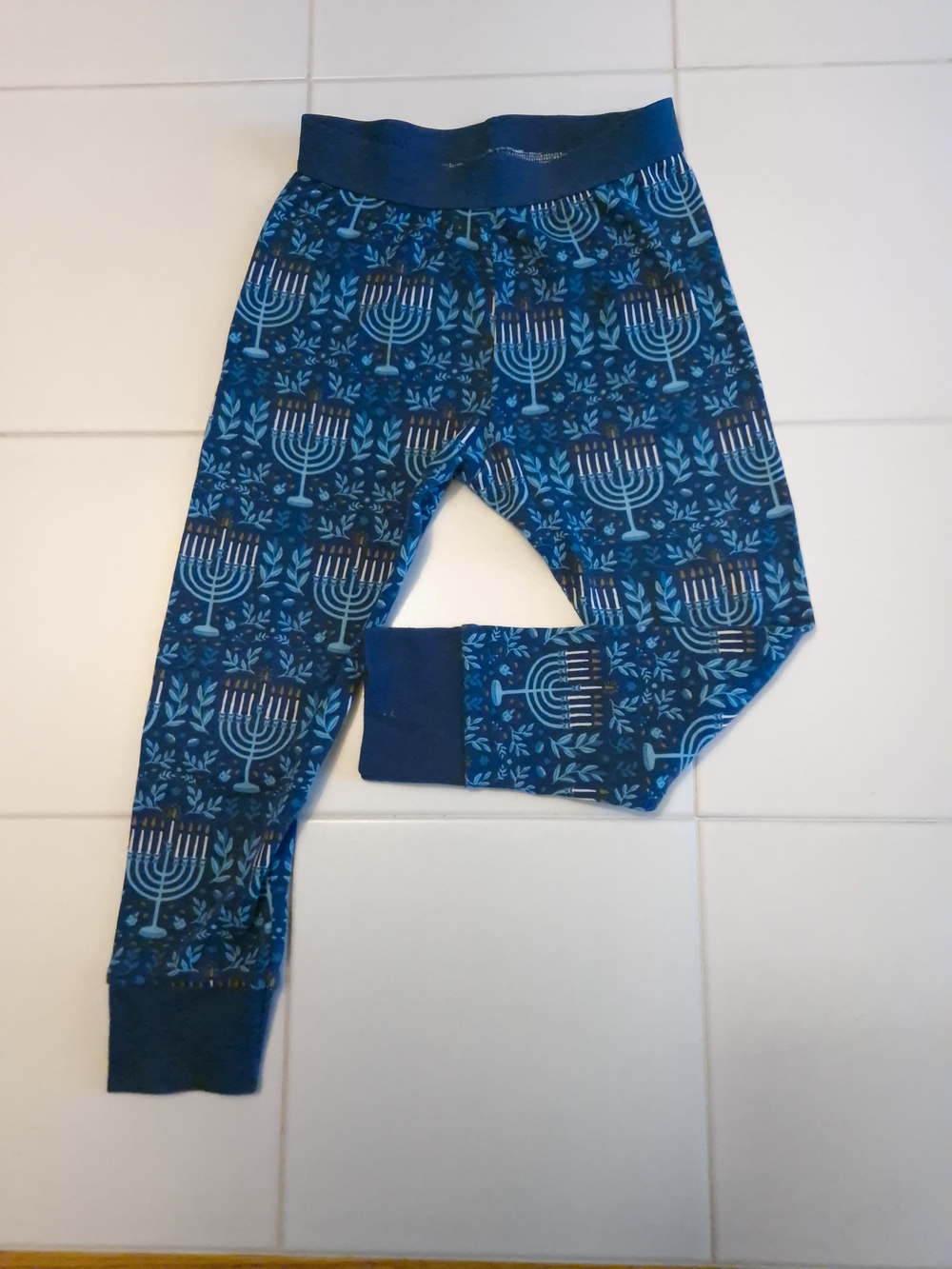 NWOT 3T Toddler Hanukkah Blue Menorah Print Pajama Pants